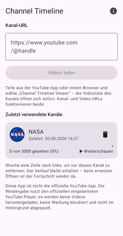 2. Einen Kanal hinzufügen — Android