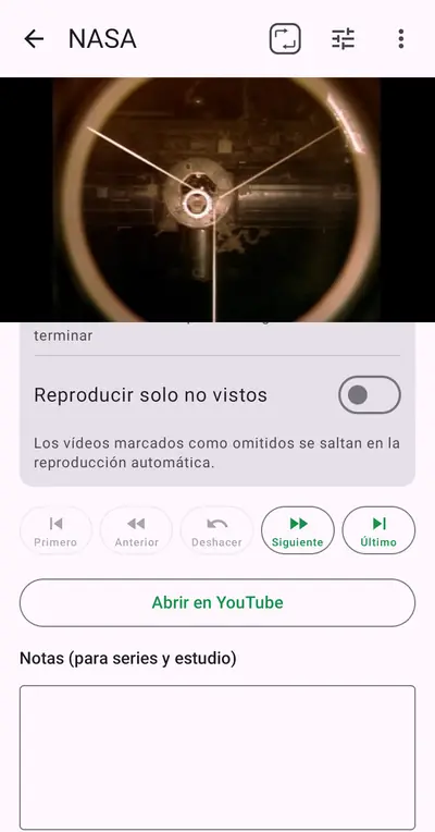 5. Notas y ajustes de reproducción — Android