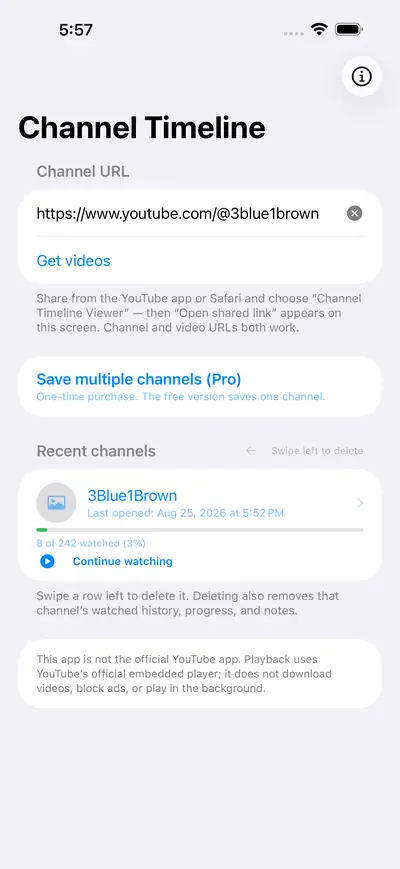 2. Adding a channel — iPhone