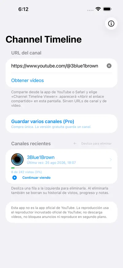 2. Añadir un canal — iPhone