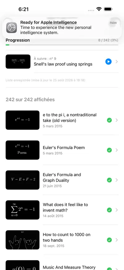 3. Utiliser la liste des vidéos — iPhone